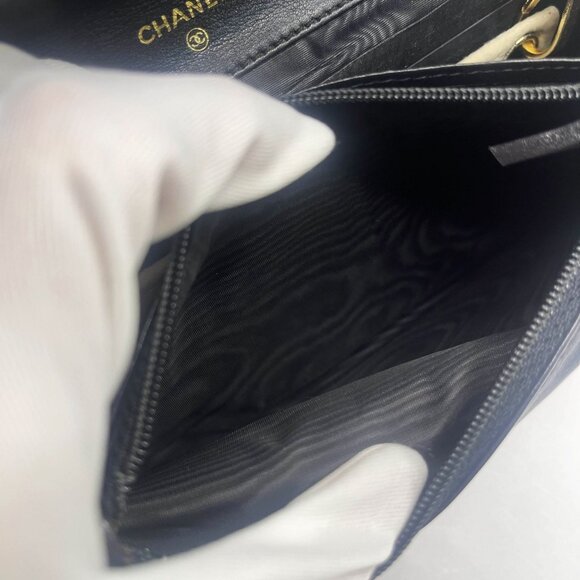 Authentic CHANEL CC Classic Timeless Caviar Leather Flap Wallet Chain Purse - Picture 11 of 12